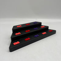 Minifigure Display - Podium (Black with Red, Dark Purple, Coral)
