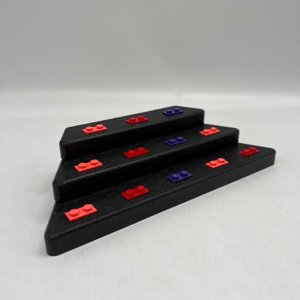 Minifigure Display - Podium (Black with Red, Dark Purple, Coral)