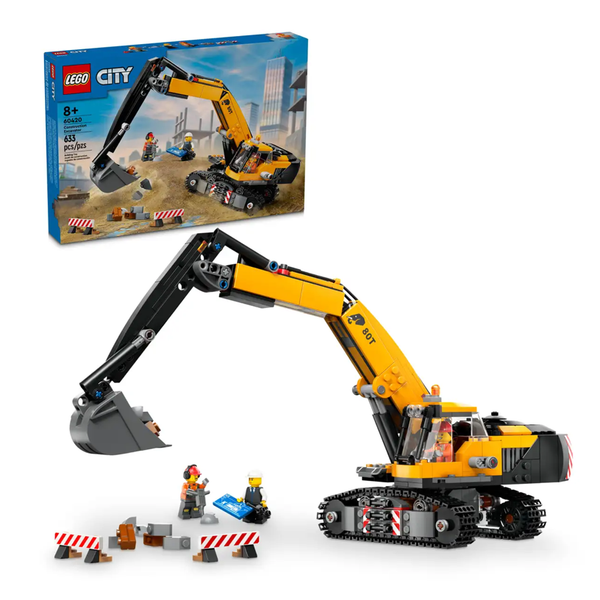 Yellow Construction Excavator 60420 - New LEGO City Set