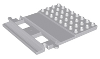 Duplo Train Track Straight with 4x8 Plate - Light Bluish Gray