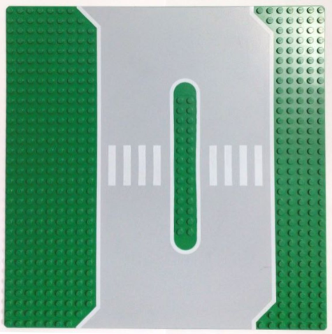 Baseplate, Road 32 x 32 Service Station with Light Gray Surface, White Edge Lines and Crosswalk Pattern