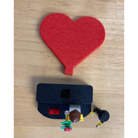 Minifigure Display - Heart (Red)
