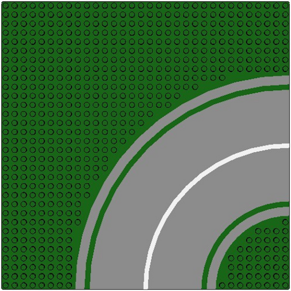 10"x10" LEGO® Road Baseplate - Curve