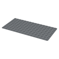 Dark Bluish Gray - 8 x 16 stud LEGO® Baseplate