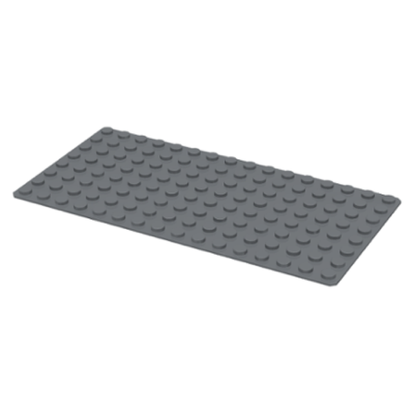 Dark Bluish Gray - 8 x 16 stud LEGO® Baseplate