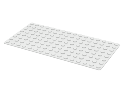 White - 8 x 16 stud LEGO® Baseplate