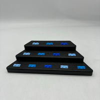 Minifigure Display - Podium (Black with Blue, Bright Blue, and Azure Bricks)