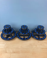 Round 3-Tier Minifigure Display Stand with Blue Bricks
